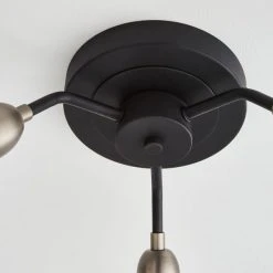 Dunelm Marsden 3 Light Semi Flush Ceiling Fitting, Black And Nickel -Lava Lamp Shop 30798587 alt03