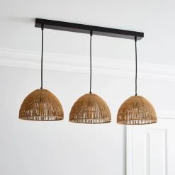 Alternative view of Dunelm Artisan Avery Natural 3 Light Diner Ceiling Fitting
