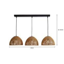 Dunelm Artisan Avery Natural 3 Light Diner Ceiling Fitting -Lava Lamp Shop 30798643 alt05