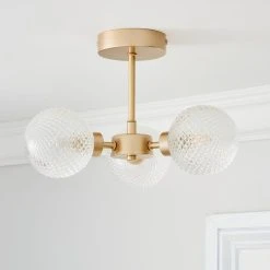 Alternative view of Dunelm Elodie 3 Light Semi Flush Ceiling Fitting