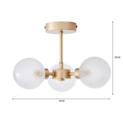 Dunelm Elodie 3 Light Semi Flush Ceiling Fitting 11 Dunelm Elodie 3 Light Semi Flush Ceiling Fitting -Lava Lamp Shop 30798647 alt05