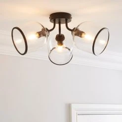Dunelm Lenny 3 Light Semi Flush Ceiling Fitting
