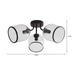 Dunelm Lenny 3 Light Semi Flush Ceiling Fitting -Lava Lamp Shop 30798648 alt05