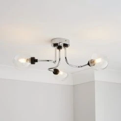 Dunelm Tanner 3 Light Semi Flush Ceiling Fitting
