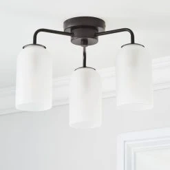 Alternative view of Dunelm Palazzo Semi Flush 3 Frosted Light Fitting