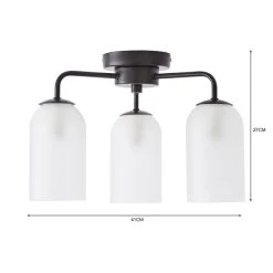 Dunelm Palazzo Semi Flush 3 Frosted Light Fitting -Lava Lamp Shop 30798679 alt05