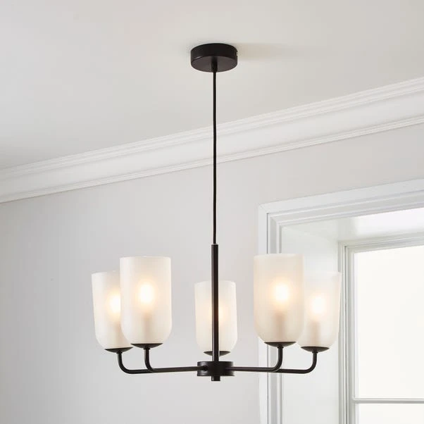 Dunelm Palazzo Frosted 5 Light Chandelier 1 Dunelm Palazzo Frosted 5 Light Chandelier
