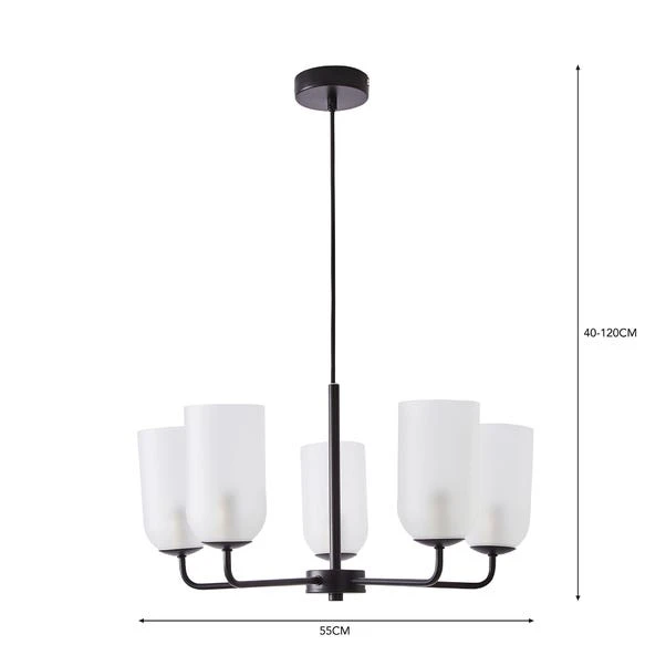 Dunelm Palazzo Frosted 5 Light Chandelier 6 Dunelm Palazzo Frosted 5 Light Chandelier - Image 6