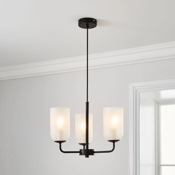 Dunelm Palazzo Frosted 3 Light Chandelier 1 Dunelm Palazzo Frosted 3 Light Chandelier
