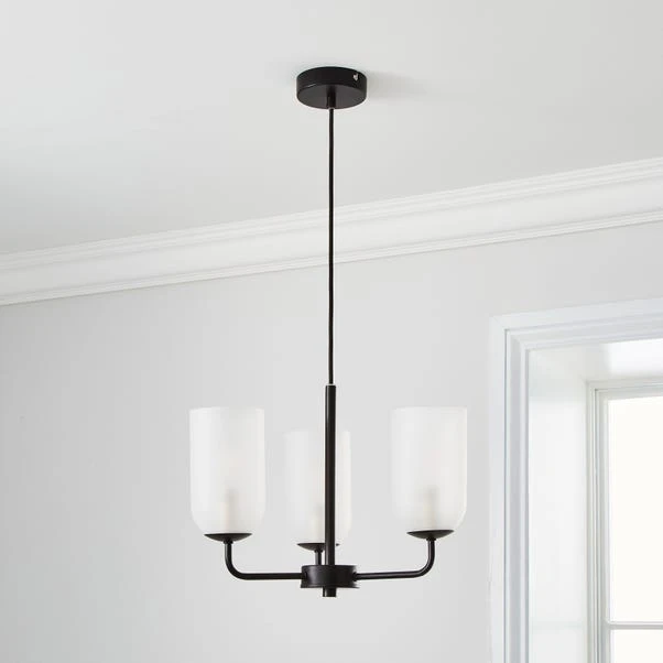 Dunelm Palazzo Frosted 3 Light Chandelier 2 Dunelm Palazzo Frosted 3 Light Chandelier - Image 2