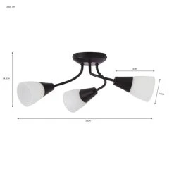 Dunelm Ordway Frosted 3 Light Black Ceiling Fitting 8 Dunelm Ordway Frosted 3 Light Black Ceiling Fitting -Lava Lamp Shop 30802370 alt05