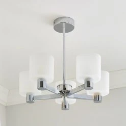 Alternative view of Dunelm Erin Frosted 5 Light Ceiling Fitting