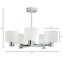 Dunelm Erin Frosted 5 Light Ceiling Fitting -Lava Lamp Shop 30818152 alt05