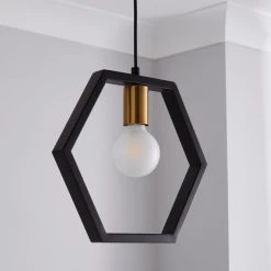 Alternative view of Dunelm Hexa 1 Light Ceiling Fitting