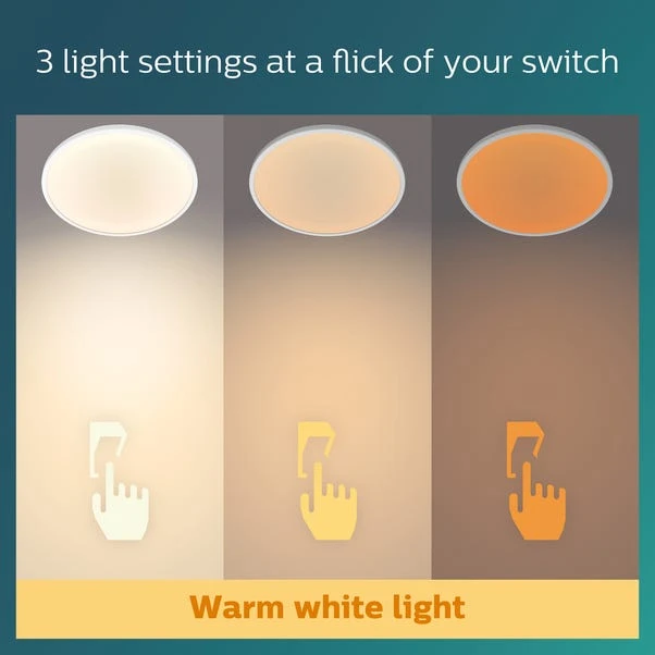 Philips Superslim Integrated LED Ceiling Light, Warm White 4 Philips Superslim Integrated LED Ceiling Light, Warm White - Image 4